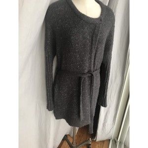 Cardigan Long Sweater Coat Sash S small  Vera Wang Gray sash knit